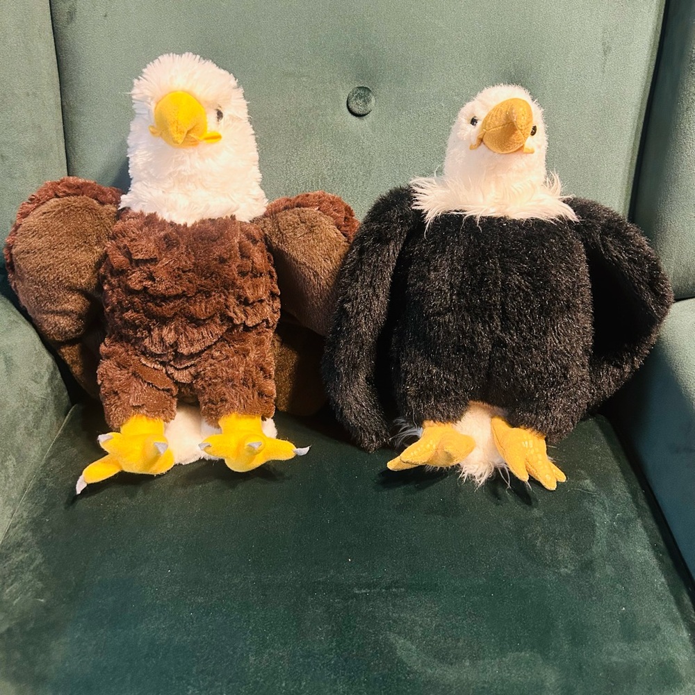 Set of Two Collectible Eagles Stuffed Animals 11.5in Height New Condition